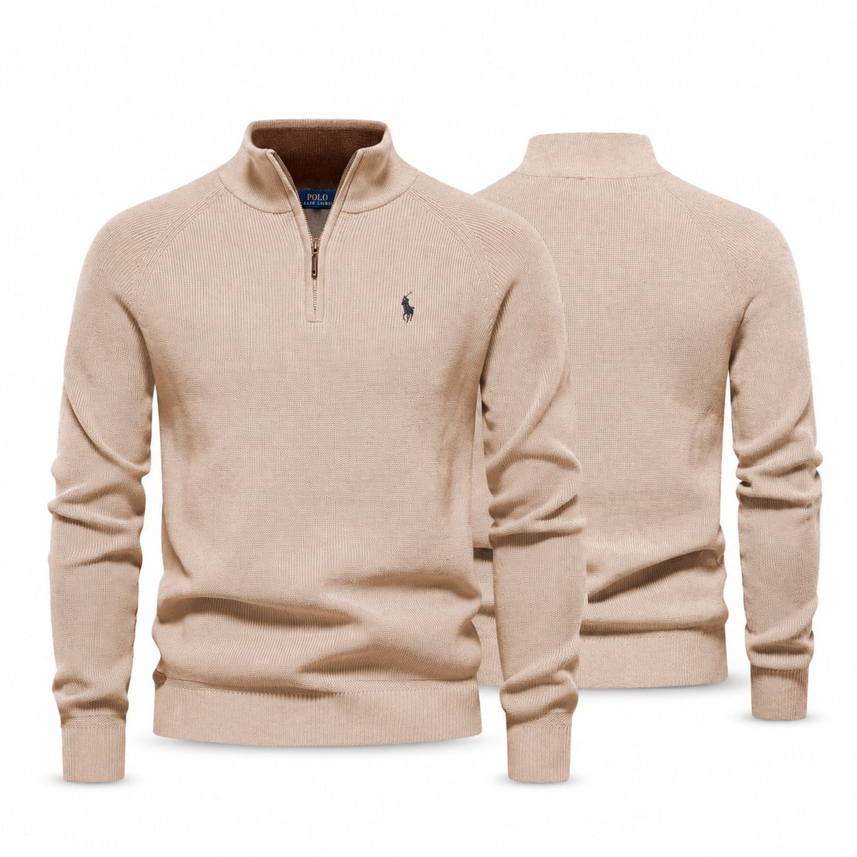 Ralph Lauren Zip Zopfstrick Woll-Pullover