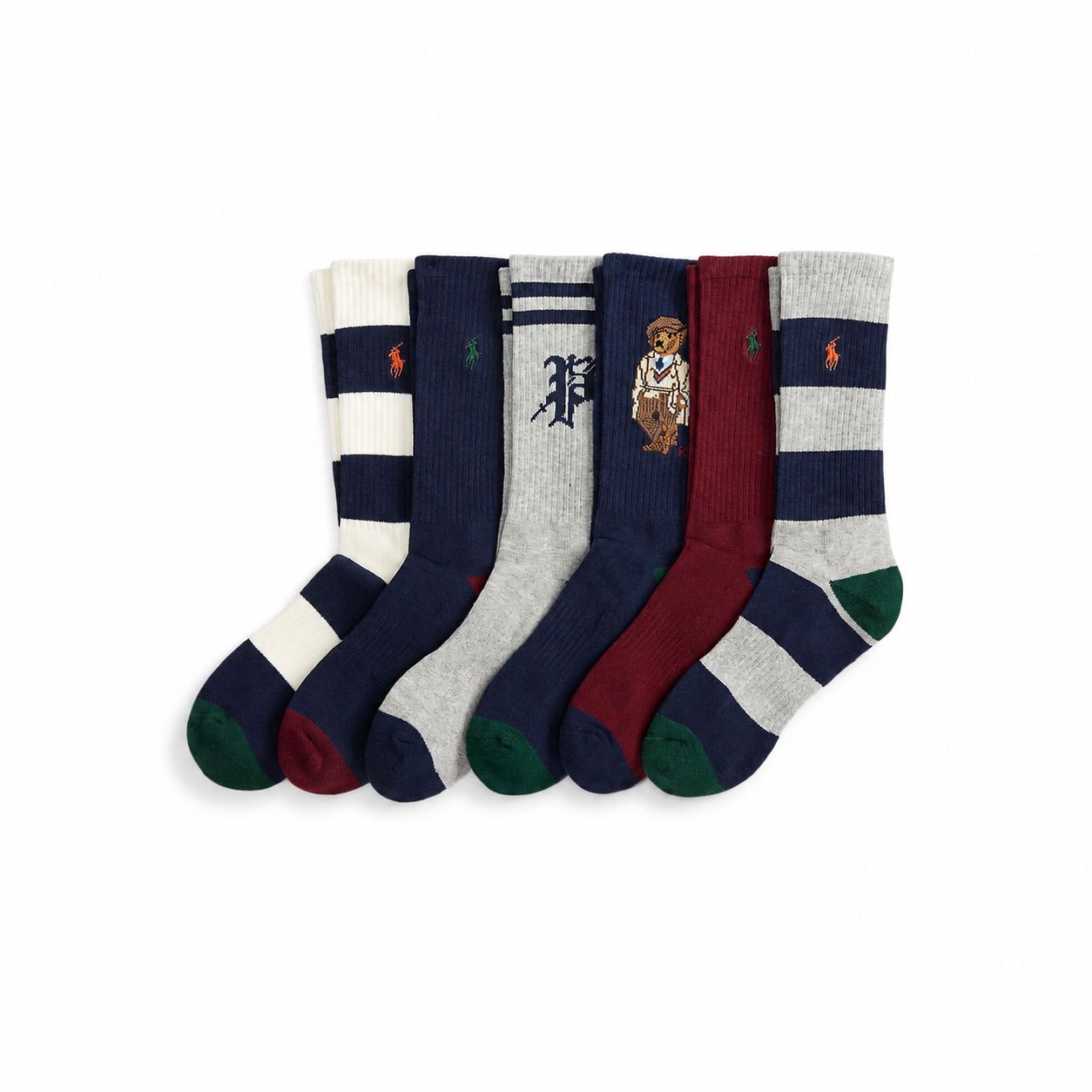 Ralph Lauren Polo Bear Cotton-Blend Crew Sock 6-Pack