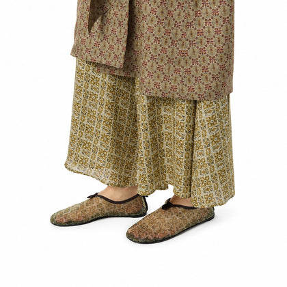 Loro Piana Flacher Slipper Floaty Damen - Light Olive/burnt Orange