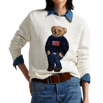 Ralph Lauren Polo Bear Pullover Aus Baumwolle-Leinen
