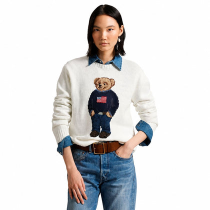 Ralph Lauren Polo Bear Pullover Aus Baumwolle-Leinen