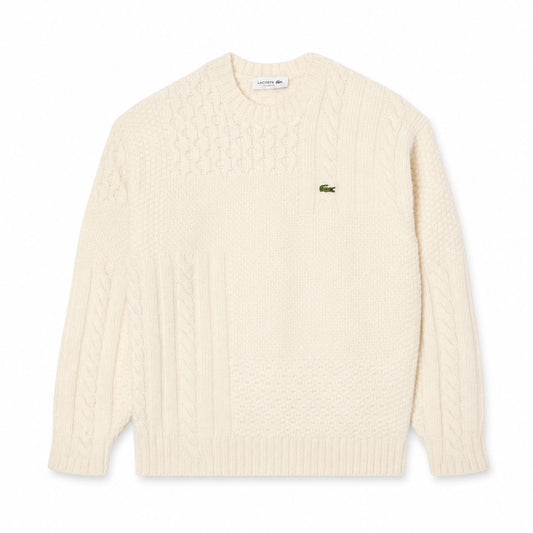 Lacoste Relaxed Fit Pullover Aus Wolle Mit Patchwork-Effekt