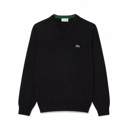 Lacoste Monochrome Baumwoll-Pullover Mit V-Ausschnitt