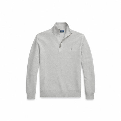 Ralph Lauren Mesh-Strick Baumwoll-Pullover Mit Viertel-Reißverschluss