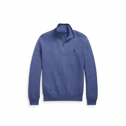 Ralph Lauren Mesh-Strick Baumwoll-Pullover Mit Viertel-Reißverschluss