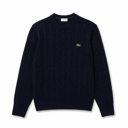 Lacoste Zopfstrick Pullover Aus Gekämmter Wolle Mit Rundhalsausschnitt