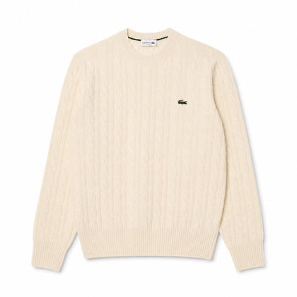 Lacoste Zopfstrick Pullover Aus Gekämmter Wolle Mit Rundhalsausschnitt