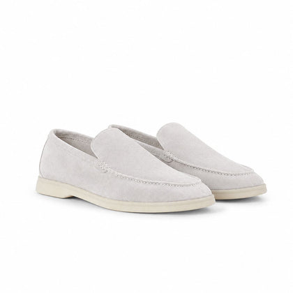 Loro Piana Mokassin Summer Walk - Silbergrau