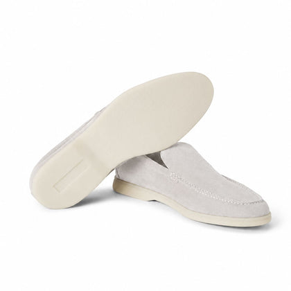 Loro Piana Mokassin Summer Walk - Silbergrau