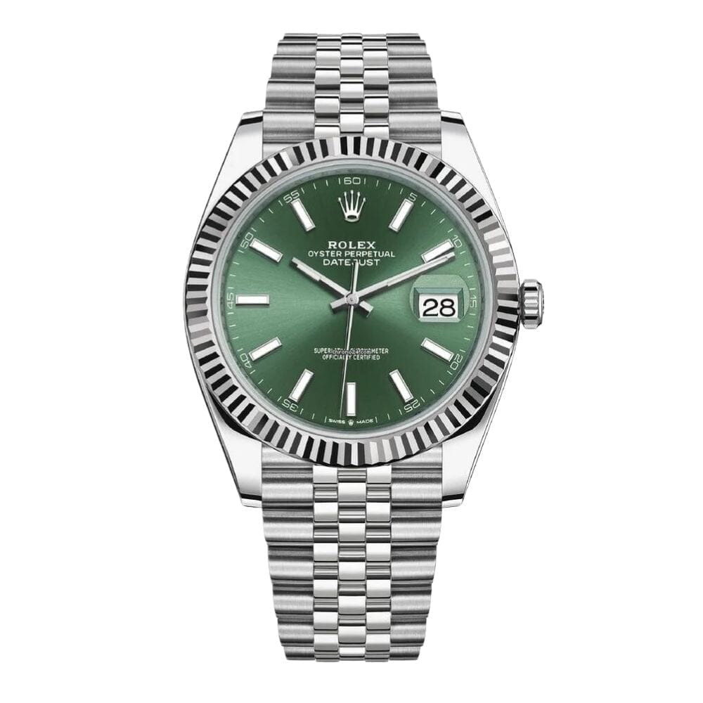 Rolex Datejust Grünes Zifferblatt Jubilee Armband 41mm