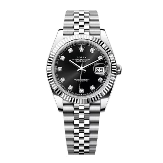 Rolex Datejust Diamant Schwarzes Zifferblatt Jubilee 41mm