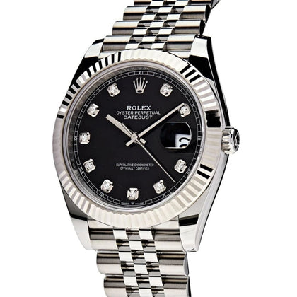 Rolex Datejust Diamant Schwarzes Zifferblatt Jubilee 41mm